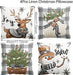Juego de 4 fundas de cojín en gris y blanco con copos de nieve y ciervo 45 x 45 cm - Quierox - Tienda Online