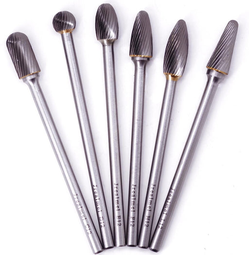 Juego de 4 piezas de rebabas largas de doble corte vástago de 3 mm (1/8") - Quierox - Tienda Online