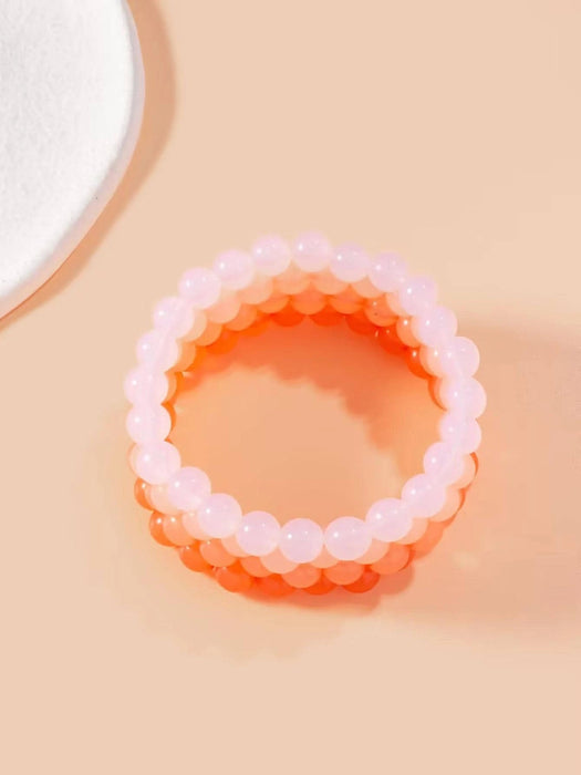 Juego de 4 pulseras de cuentas acrílicas con degradado de estilo bohemio para mujer. - Quierox - Tienda Online