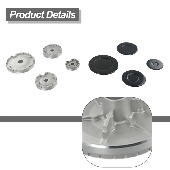 Juego de 4 quemadores de cocina de Gas, tapa de llama, manijas de estufa - Quierox - Tienda Online