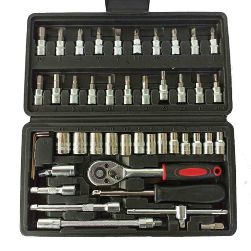 Juego de 46 llaves de trinquete de 1/4" con estuche de almacenamiento - Quierox - Tienda Online
