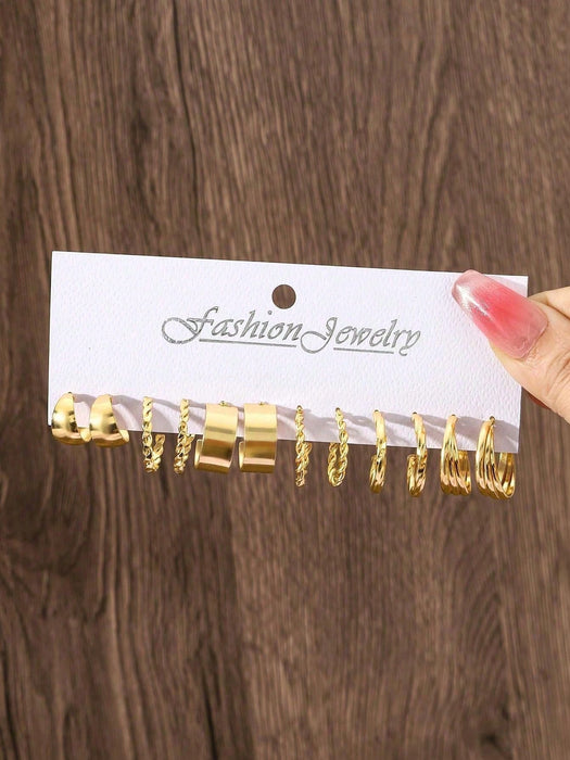 Juego de 48 pendientes de aleación de moda para mujer, con incrustaciones de perla artificial - Quierox - Tienda Online