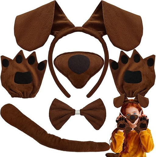 Juego de 5 accesorios de disfraz de perro marrón - Quierox - Tienda Online
