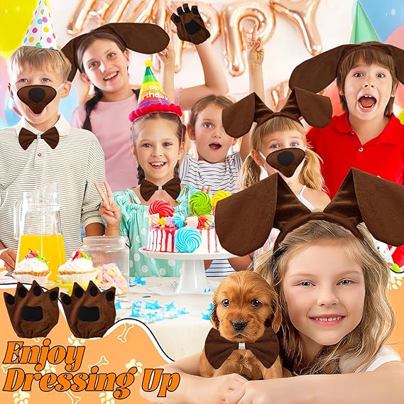 Juego de 5 accesorios de disfraz de perro marrón - Quierox - Tienda Online