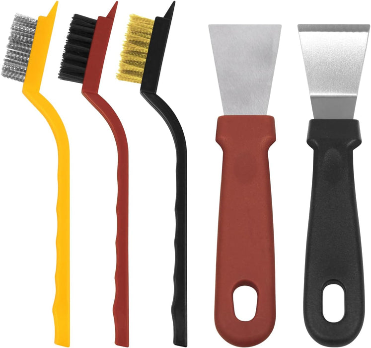 Juego de 5 cepillos de alambre para limpieza con espátula de masilla - Quierox - Tienda Online