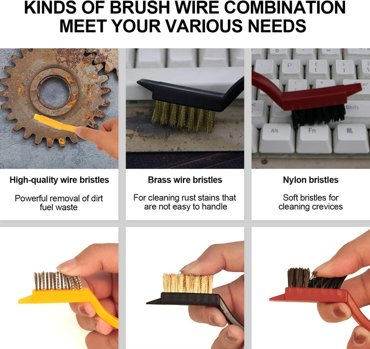 Juego de 5 cepillos de alambre para limpieza con espátula de masilla - Quierox - Tienda Online