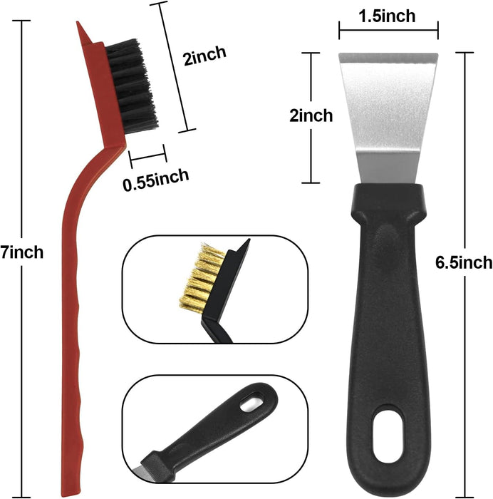 Juego de 5 cepillos de alambre para limpieza con espátula de masilla - Quierox - Tienda Online