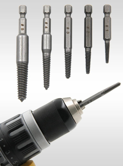 Juego de 5 extractores de tornillos de cabeza rota destornillador para extraer tornillos - Quierox - Tienda Online