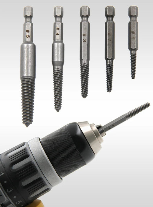 Juego de 5 extractores de tornillos de cabeza rota destornillador para extraer tornillos - Quierox - Tienda Online
