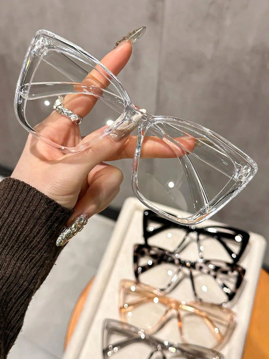 Juego de 5 gafas transparentes con montura estilo ojo de gato, elegante y minimalista. - Quierox - Tienda Online