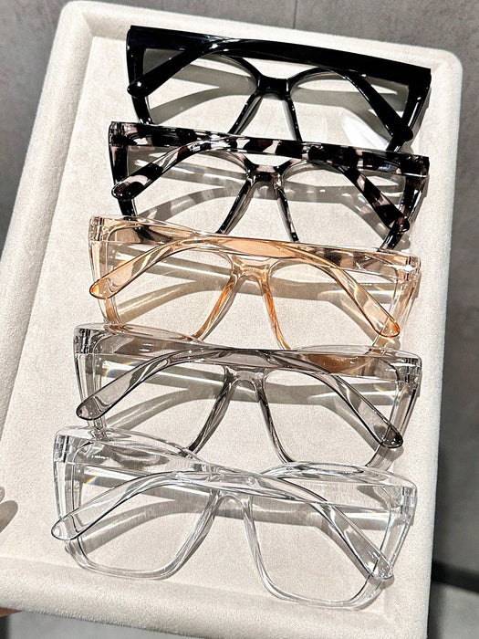Juego de 5 gafas transparentes con montura estilo ojo de gato, elegante y minimalista. - Quierox - Tienda Online