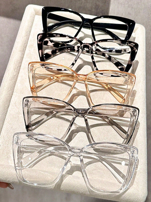 Juego de 5 gafas transparentes con montura estilo ojo de gato, elegante y minimalista. - Quierox - Tienda Online