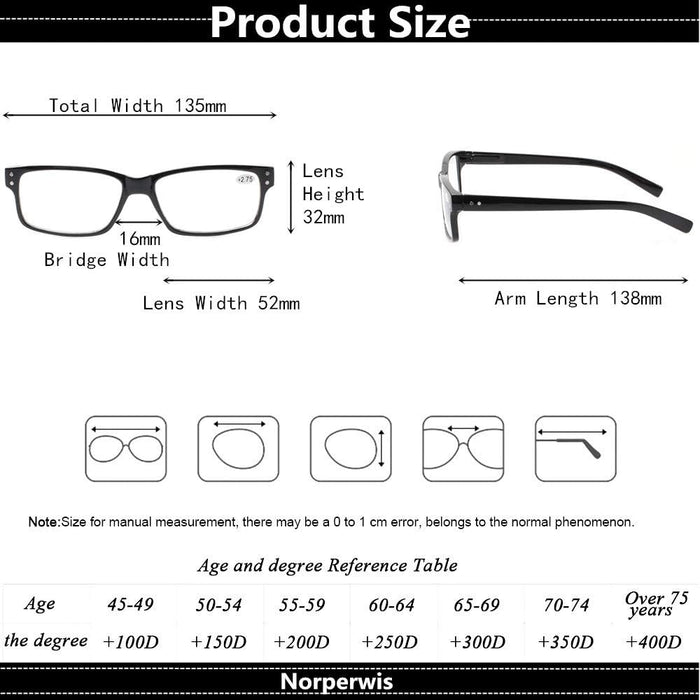 Juego de 5 pares de anteojos de lectura de calidad, con bisagras de resorte, unisex - Quierox - Tienda Online