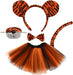 Juego de 5 piezas de disfraz de tigre, diadema de orejas de tigre, diadema para nariz - Quierox - Tienda Online