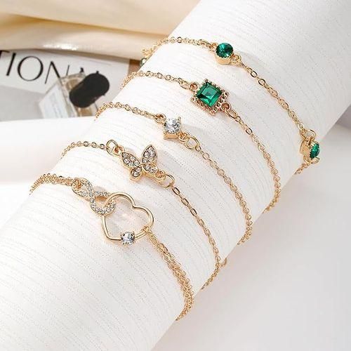 Juego de 5 pulseras de eslabones vintage apilables - Quierox - Tienda Online