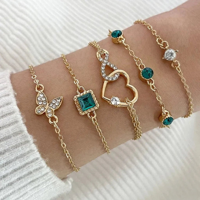 Juego de 5 pulseras de eslabones vintage apilables - Quierox - Tienda Online