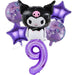 Juego de 6 globos Sanrio Kuromi para niños, bonitos globos de aire con número 9 - Quierox - Tienda Online