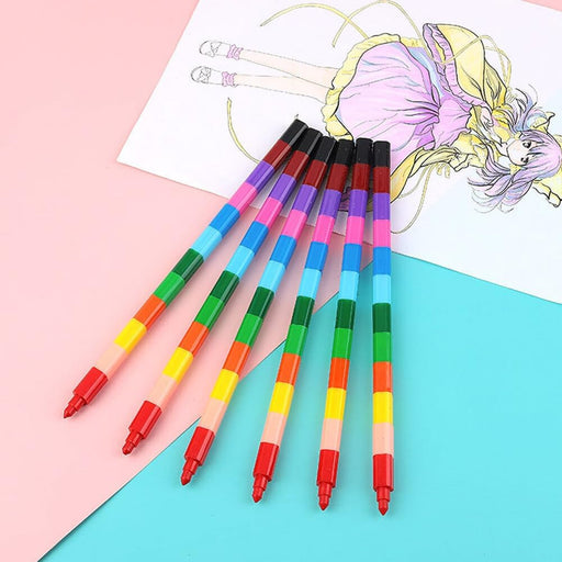 Juego de 6 lápices de colores para empalmar, para niños, estudiantes, - Quierox - Tienda Online