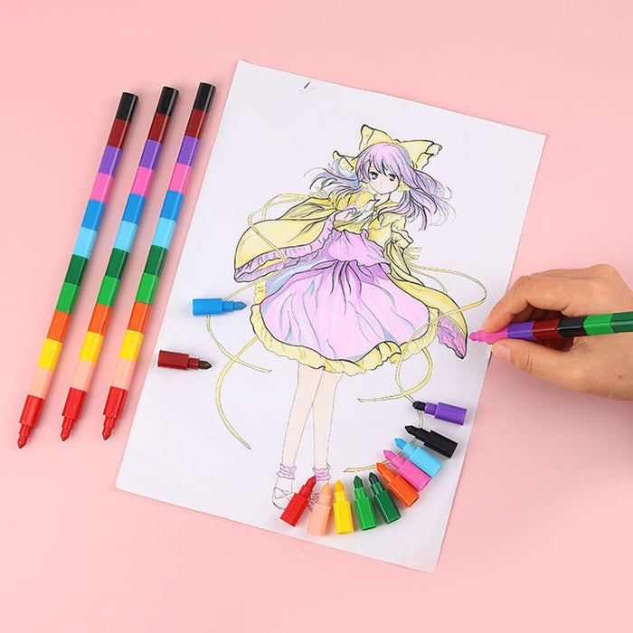 Juego de 6 lápices de colores para empalmar, para niños, estudiantes, - Quierox - Tienda Online