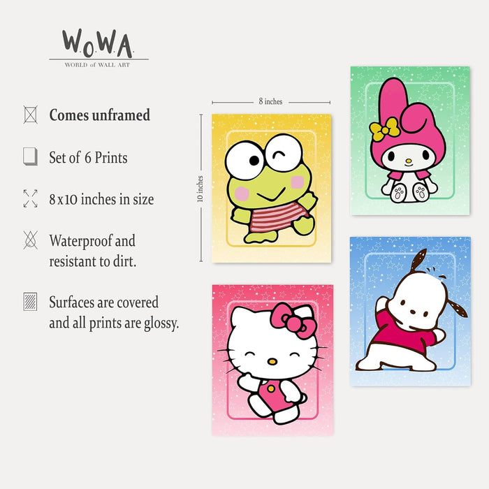 Juego de 6 pósteres vibrantes para dormitorios de niños (8"x10", SIN MARCO) - Quierox - Tienda Online