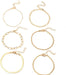 Juego de 6 pulseras de color oro para mujer delicadas apilables - Quierox - Tienda Online