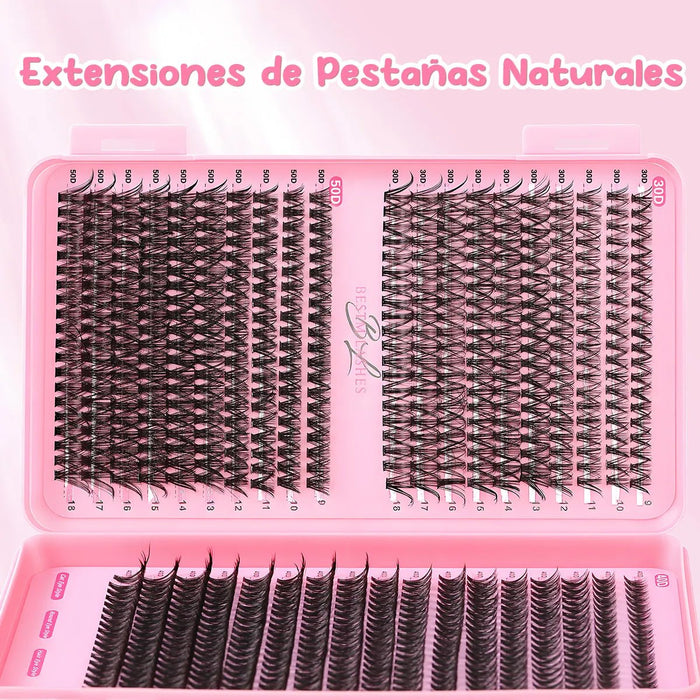 Juego De 680 De Pestañas Postizas, Extensiones De Pestañas, 30d - 50d Negro - Quierox - Tienda Online