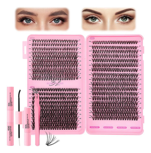 Juego De 680 De Pestañas Postizas, Extensiones De Pestañas, 30d - 50d Negro - Quierox - Tienda Online