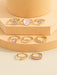 Juego de 8 anillos apilables, Rose con circonita cúbica, color dorado y rosa - Quierox - Tienda Online