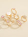 Juego de 8 anillos apilables, Rose con circonita cúbica, color dorado y rosa - Quierox - Tienda Online