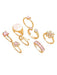 Juego de 8 anillos apilables, Rose con circonita cúbica, color dorado y rosa - Quierox - Tienda Online
