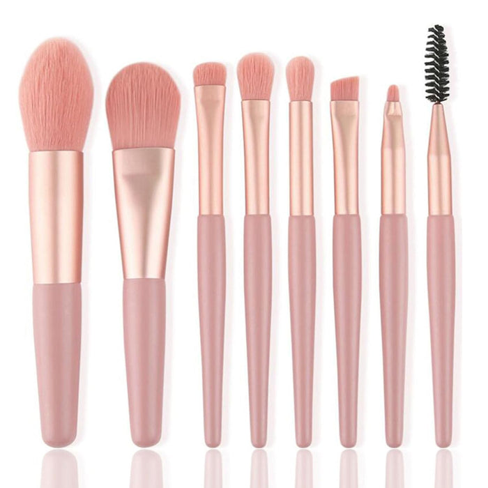 Juego de 8 brochas de maquillaje, portátil, agradable a la piel - Quierox - Tienda Online