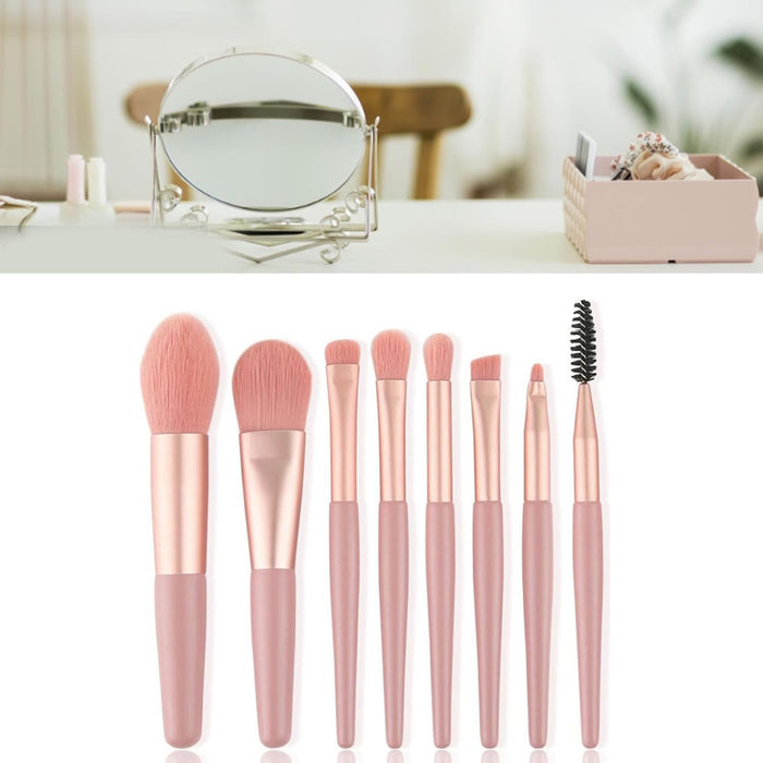 Juego de 8 brochas de maquillaje, portátil, agradable a la piel - Quierox - Tienda Online