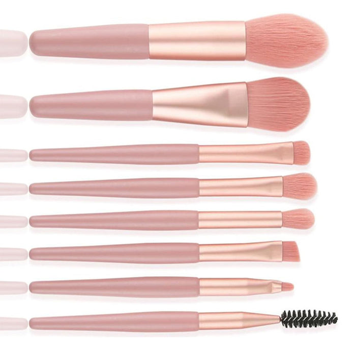 Juego de 8 brochas de maquillaje, portátil, agradable a la piel - Quierox - Tienda Online