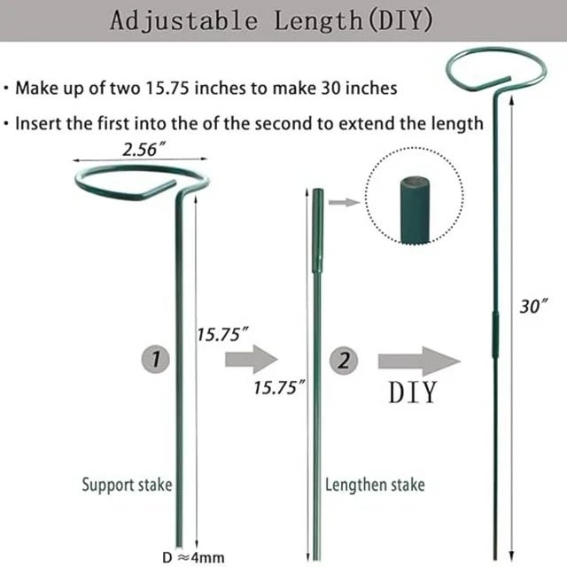 Juego de 8 estacas de soporte para plantas de interior y exterior, ideales para jardín y flores. - Quierox - Tienda Online