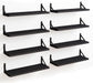 Juego de 8 Estantes flotantes de 12 cm de ancho de madera rústica - Quierox - Tienda Online