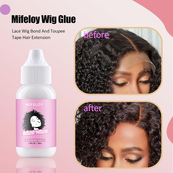 Juego de 8 pegamento invisible y removedor de pegamento para peluca - Quierox - Tienda Online