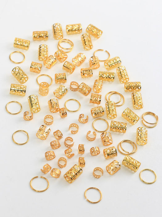 Juego de 80 rastas doradas mixtas, pinzas para el pelo trenzadas de estilo urbano único - Quierox - Tienda Online