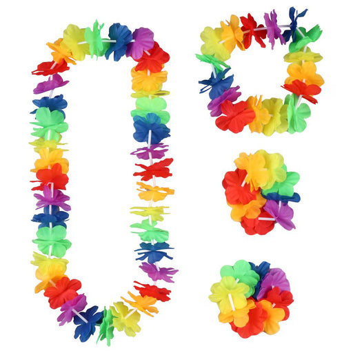 Juego de accesorios Lei de flores Luau, 4 piezas. - Quierox - Tienda Online