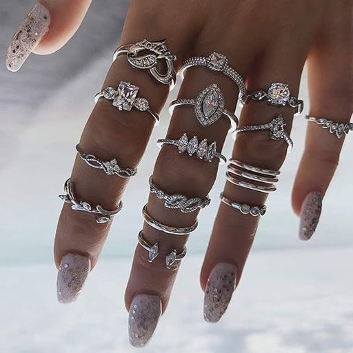 Juego de anillos, 15 unids/set bohemio para mujer - Quierox - Tienda Online