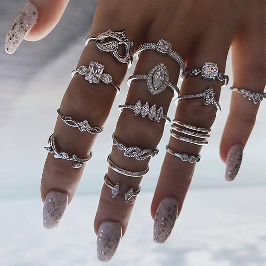 Juego de anillos, 15 unids/set bohemio para mujer - Quierox - Tienda Online