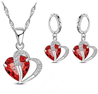 Juego de aretes con circonita cúbica para mujer y diseño de corazón - Quierox - Tienda Online
