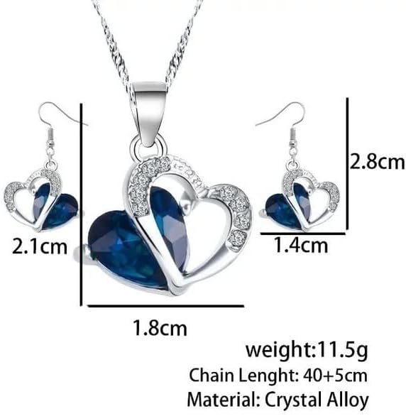Juego de aretes con circonita cúbica para mujer y diseño de corazón - Quierox - Tienda Online