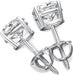 Juego de aretes de plata 925 de moissanita redonda con rosca trasera - Quierox - Tienda Online