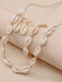 Juego de aretes, pulsera y collar trenzados de cera con cuentas naturales - Quierox - Tienda Online