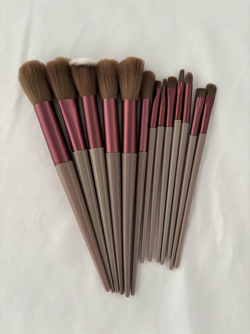 Juego de brochas de maquillaje de color café con leche de 13 piezas - Quierox - Tienda Online