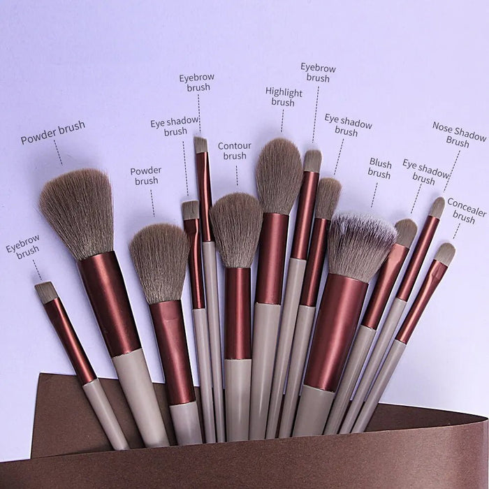 Juego de brochas de maquillaje para mujer, 13 piezas - Quierox - Tienda Online