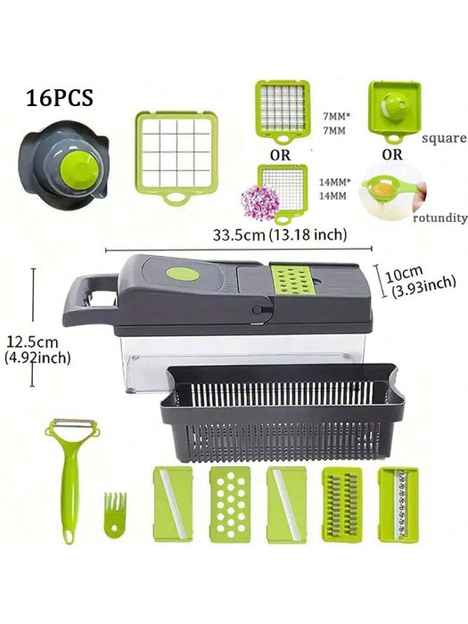 Juego De Cortador De Verduras De 16 Piezas - Quierox - Tienda Online