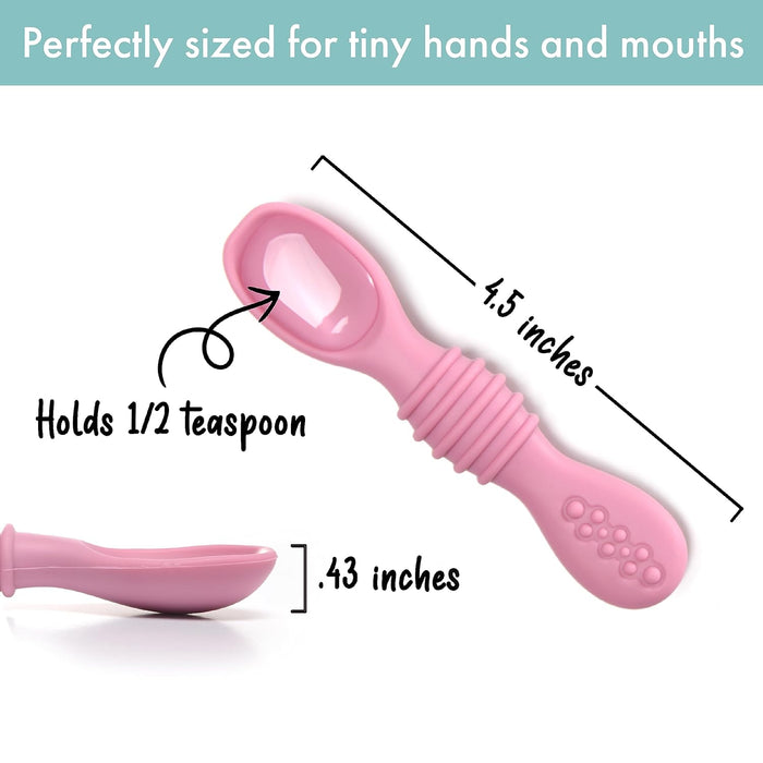 Juego de cucharas de silicona PrimaStella para bebés y niños pequeños - Quierox - Tienda Online