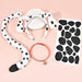 Juego de diadema de orejas dálmatas, collar de cola de perro y calcomanías de fieltro - Quierox - Tienda Online
