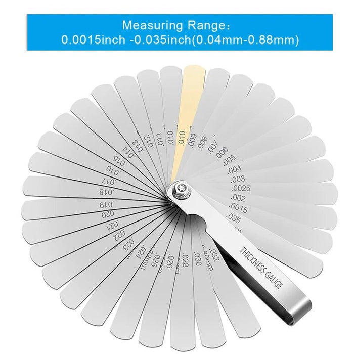 Juego de galgas de espesores de acero inoxidable métricas de 32 hojas - Quierox - Tienda Online